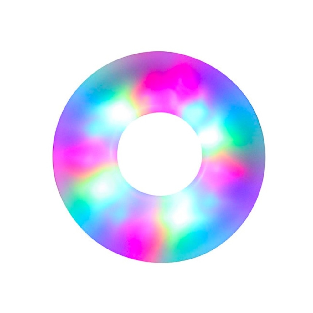 Illuminated LED Jumbo Pool Tube 40” Pool Float Multicolor by Pool Candy